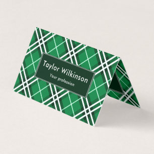 Carte De Visite Plaid Vert
