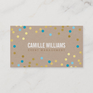 Carte De Visite PLAIN BOLD MINIMAL confetti or aqua bleu kraft