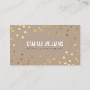 Carte De Visite PLAIN BOLD MINIMAL confetti or éco kraft naturel
