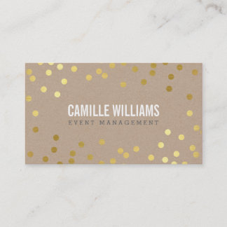 Carte De Visite PLAIN BOLD MINIMAL confetti or éco kraft naturel
