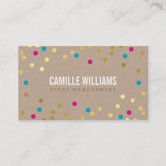 Carte De Visite PLAIN BOLD MINIMAL confetti or rose bleu kraft