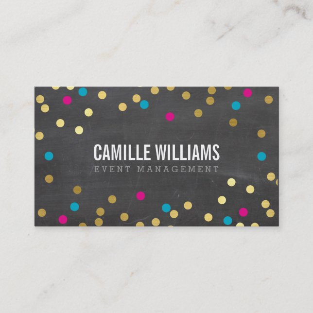 Carte De Visite PLAIN BOLD MINIMAL confetti or rose calcaire (Devant)