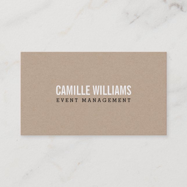 Carte De Visite PLAIN BOLD MINIMAL smart text naturel kraft (Devant)