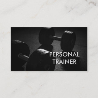 Carte De Visite Plain Gray Fitness Modern Personal Trainer