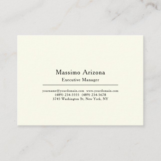 Carte De Visite Plain Professional Modern Minimailst (Devant)