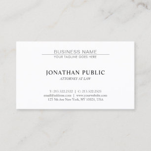 Carte De Visite Plaine à la mode de minimaliste d'avocat de