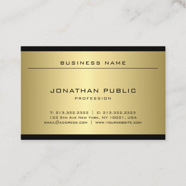 Carte De Visite Plaine à la mode minimale élégante moderne de (Devant)