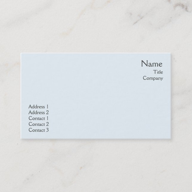 Carte De Visite Plaine bleue - affaires (Devant)