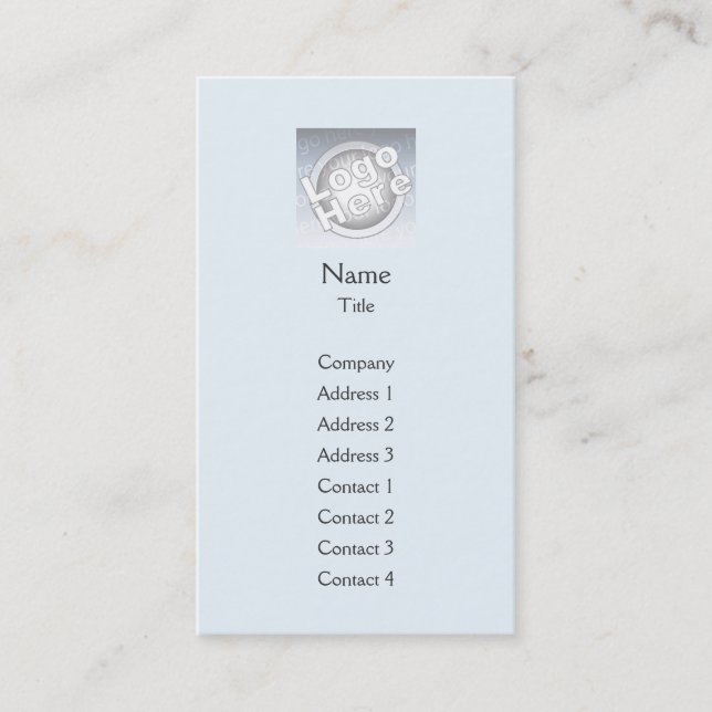 Carte De Visite Plaine bleue verticale - Business (Devant)