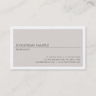 Carte De Visite Plaine chic minimaliste créative de conception