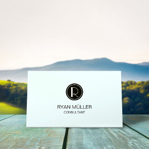 Carte De Visite Plaine chic professionnelle et monogramme de brume