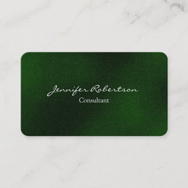 Carte De Visite Plaine créative verte moderne unique (Devant)
