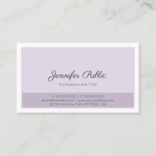 Carte De Visite Plaine élégante professionnelle lisse blanche