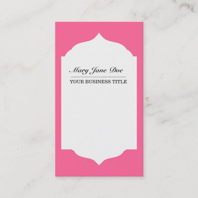 Carte De Visite Plaine et affaires roses simples Cardf de (Devant)