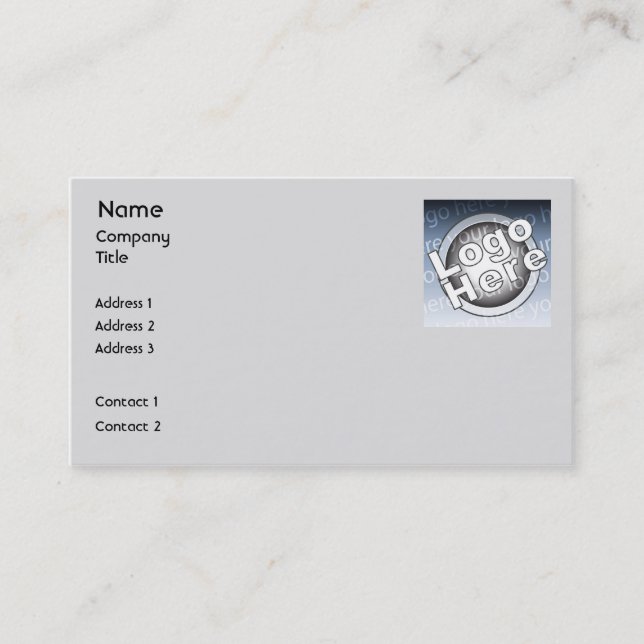 Carte De Visite Plaine grise - affaires (Devant)