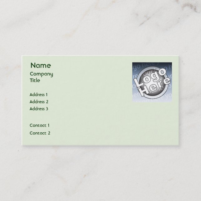 Carte De Visite Plaine verte - affaires (Devant)