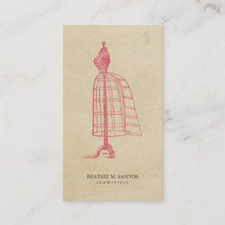 Carte De Visite Plaine vintage de rose de cool de forme de robe de