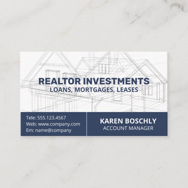 Carte De Visite Plan d'architecture | Construction (Devant)