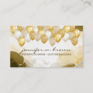 Carte De Visite Plan de fête à ballons Ombre Or