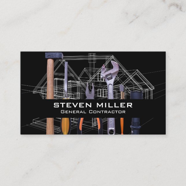 Carte De Visite Plan directeur de la maison | Architecte | Outils  (Devant)