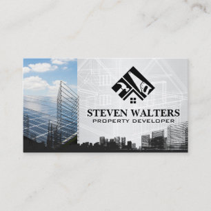 Carte De Visite Plan directeur   Logo de Construction Builder