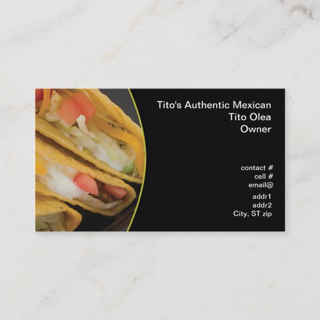 Carte De Visite Plan rapproché croquant de taco (Devant)