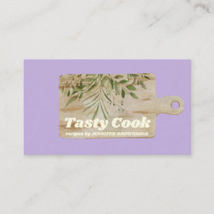 Carte De Visite Planche à découper Cuisine rustique violet