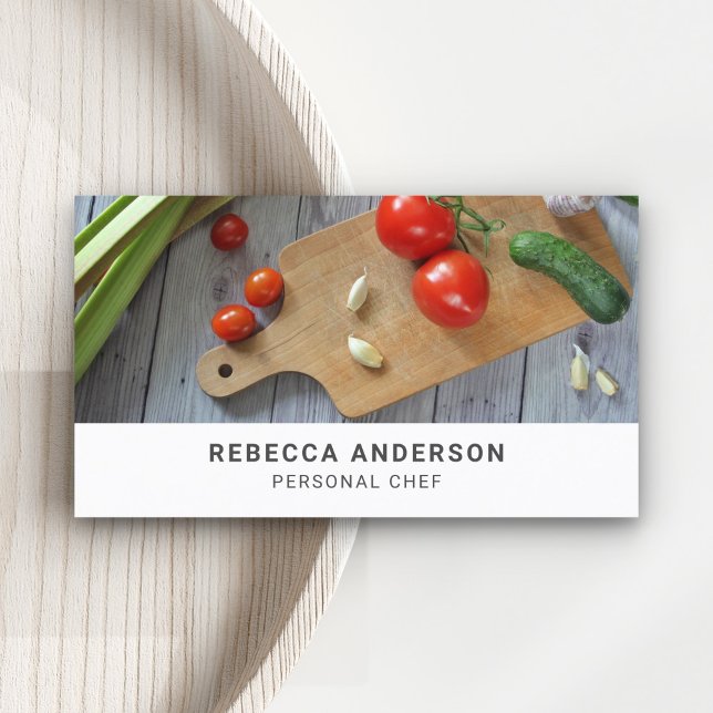 Carte De Visite Planche à découper pour légumes Traiteur Chef pers (Créateur téléchargé)