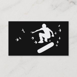 Carte De Visite planche à roulettes avec oiseaux
