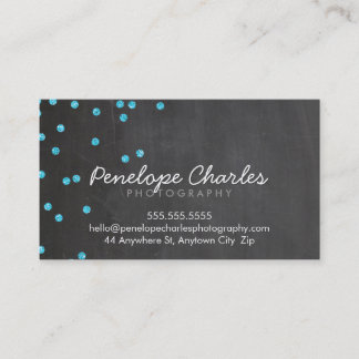 Carte De Visite PLANCHE MODERNE aqua bleu parties scintillant conf