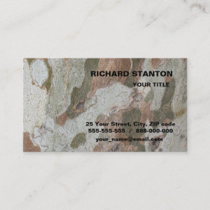 Carte De Visite Plane tree camouflage looks bark pattern business