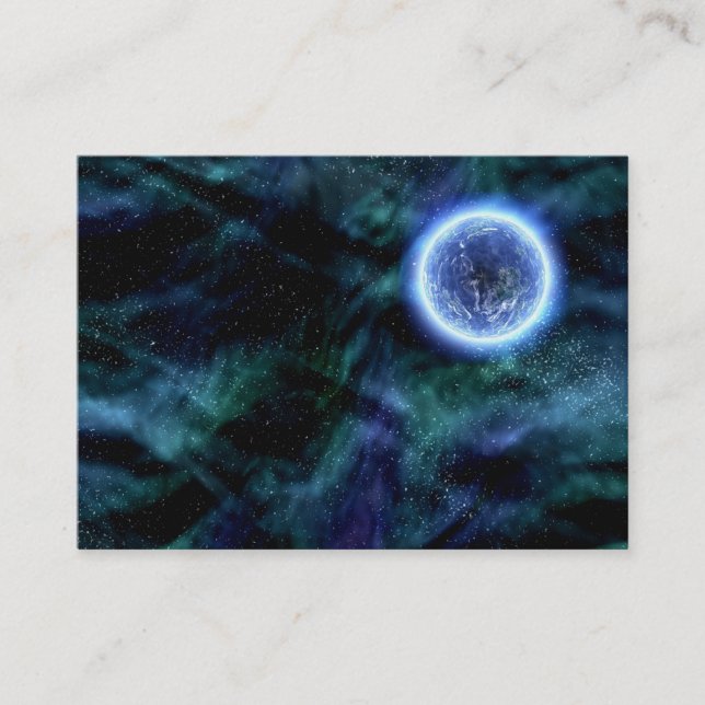 Carte De Visite Planète Alien de Galaxie numérique dans l'espace b (Devant)