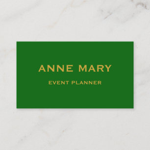 Carte De Visite Planificateur de mariage élégant vert émeraude or