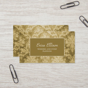 Carte De Visite Planificateur de Mariage Élégant Vintage Doré Dama