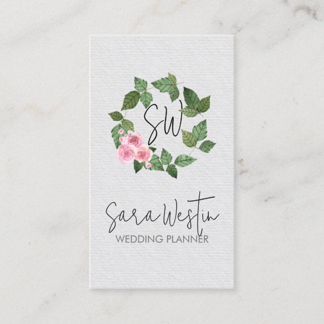 Carte De Visite Planificateur de Mariage Monogramme (Devant)