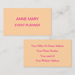 Carte De Visite Planificateur de mariage orange rose chaud pour le