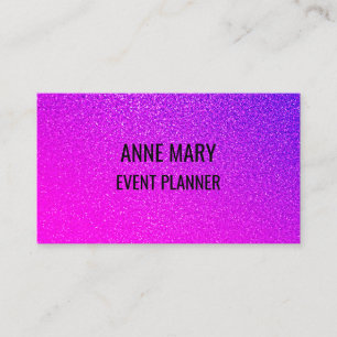 Carte De Visite Planificateur de mariage rose violet pailleté fémi