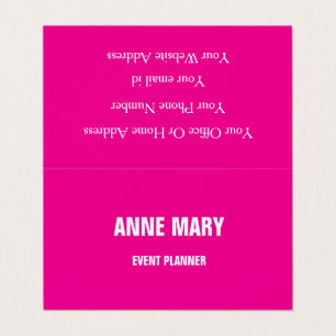 Carte De Visite Planificateur d'événement coloré rose fuchsia girl
