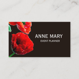 Carte De Visite Planificateur d'événement Fleur de pavot floral ro