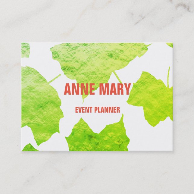 Carte De Visite Planificateur d'événements 2020 du Mariage Green F (Devant)