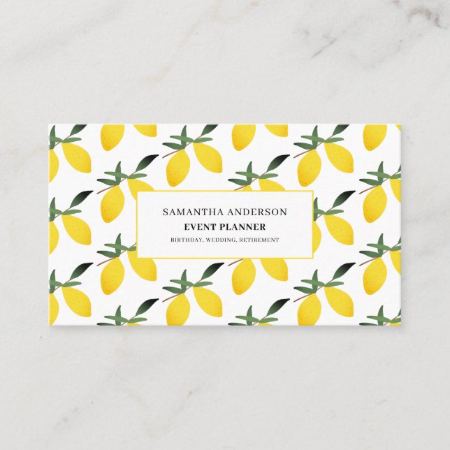 Carte De Visite Planificateur d'événements Citrus citron (Devant)