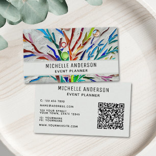 Carte De Visite Planificateur d'événements Code QR coloré moderne