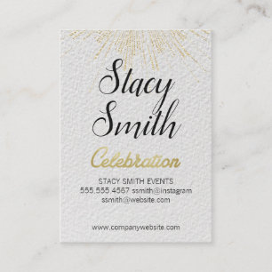 Carte De Visite Planificateur d'événements Gold Burst Celebration