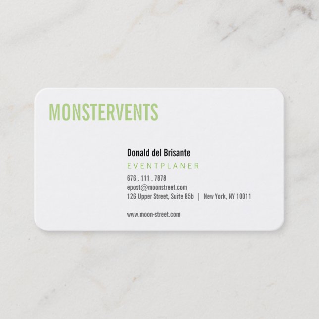 Carte De Visite Planificateur d'événements simple (Devant)