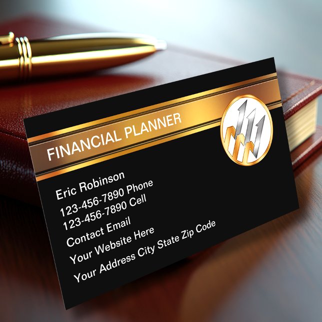Carte De Visite Planificateur financier professionnel chic  (Créateur téléchargé)