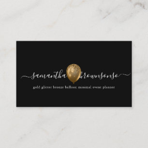 Carte De Visite planificateur minimaliste ballon bronze Or Noir