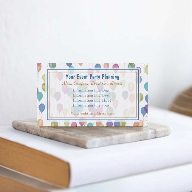 Carte De Visite Planification des événements du Motif des ballons (Créateur téléchargé)