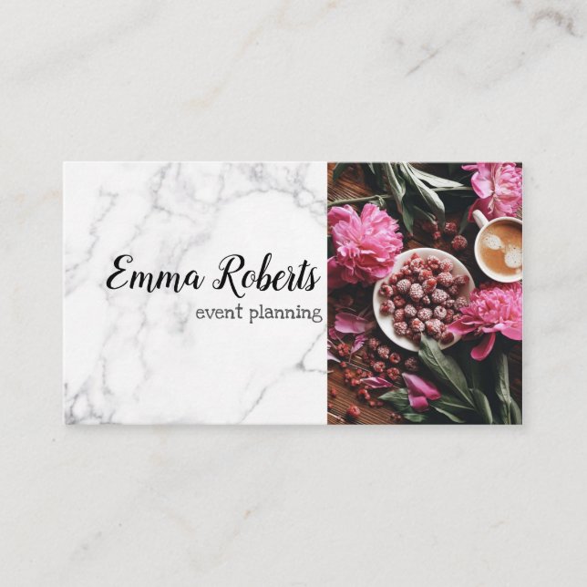 Carte De Visite Planification des événements Hot Pinkn Floral Mode (Devant)