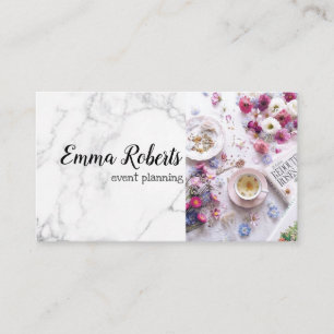 Carte De Visite Planification d'événement Roses roses Motif floral