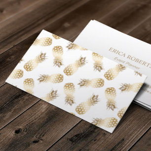 Carte De Visite Planification d'or d'événement de motif d'ananas